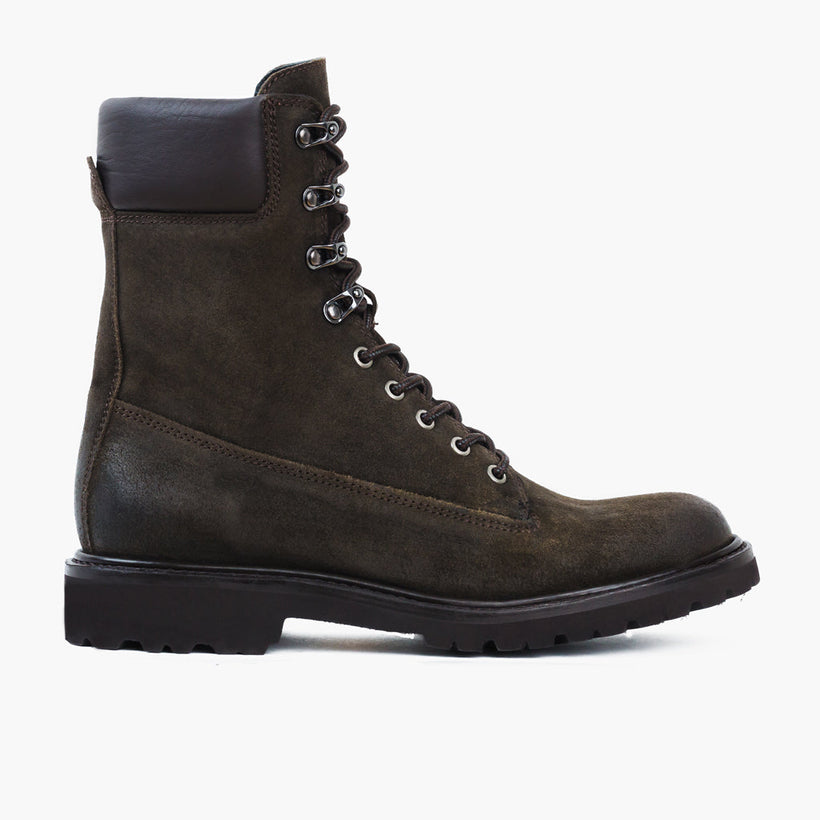 Explorer Dark Olive Suede Leather Boots رجالي