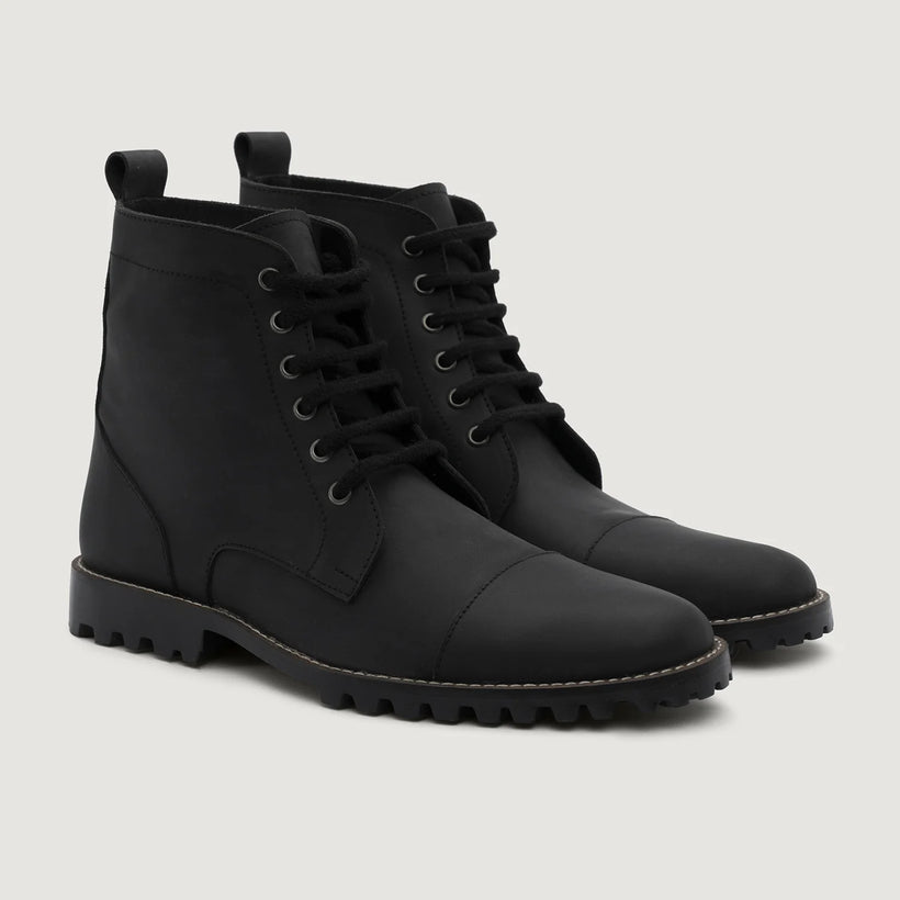 Knight Derby أسود Matte Nubuck أحذية بوت جلدية - TerraGrip رجالي