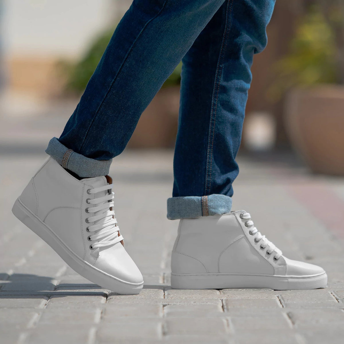 Orlaven Marty High Top White سنيكرز جلدي كاجوال رجالي footwear image 9