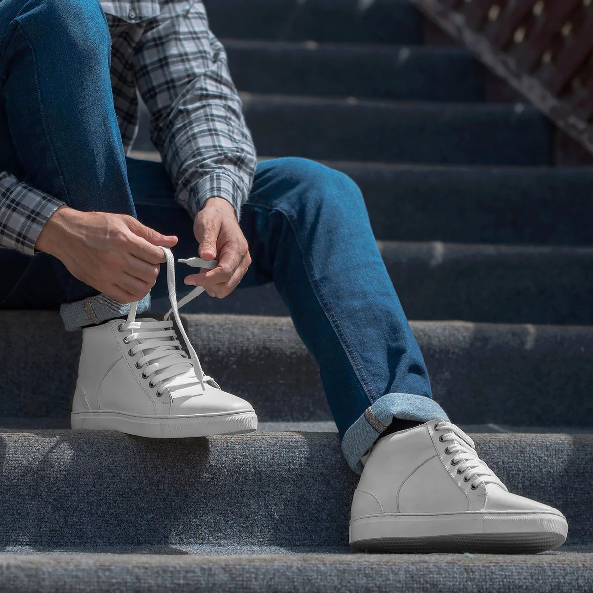 Orlaven Marty High Top White سنيكرز جلدي كاجوال رجالي footwear image 10
