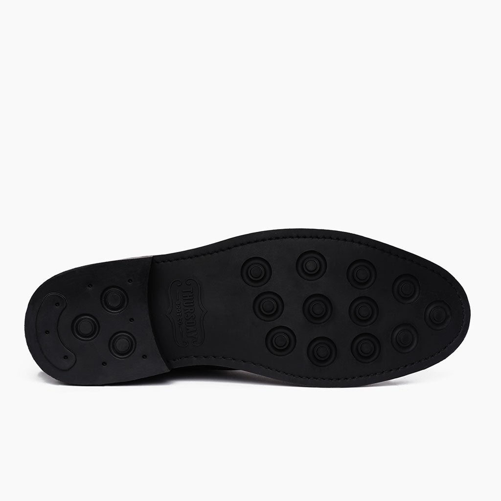 High-Traction Rubber Outsole & Lug Tread Pattern on Captain أسود Matte أحذية بوت جلدية رجالي
