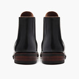 Vanguard Indigo Leather Boots For Men - Reinforced Heel Counter & Precision Double-Row Stitching Detail