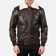 
تفاصيل مقربة of Shirt with Removable Fur & Zipper Hardware on Airin G-1 بني جاكيت بومبر جلد رجالي