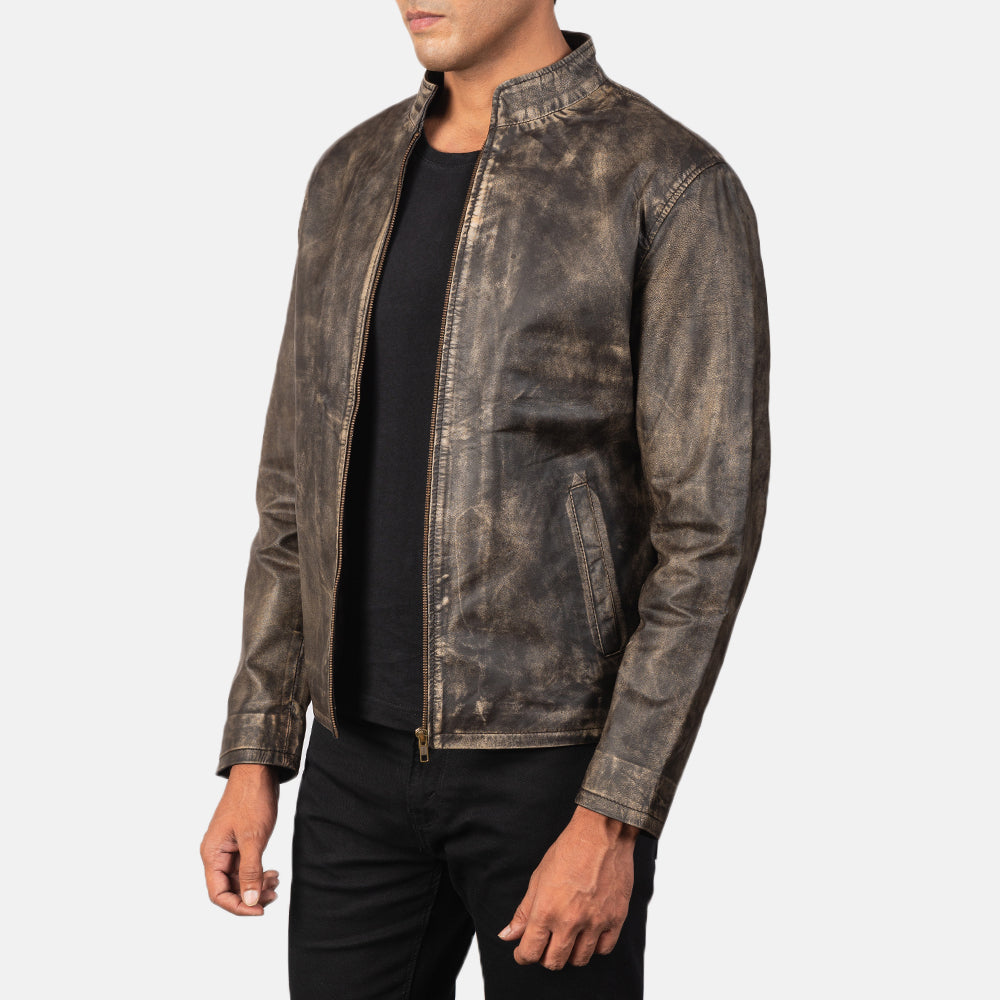 
Alex جاكيت بايكر جلد طبيعي رجالي – alternate product view 2