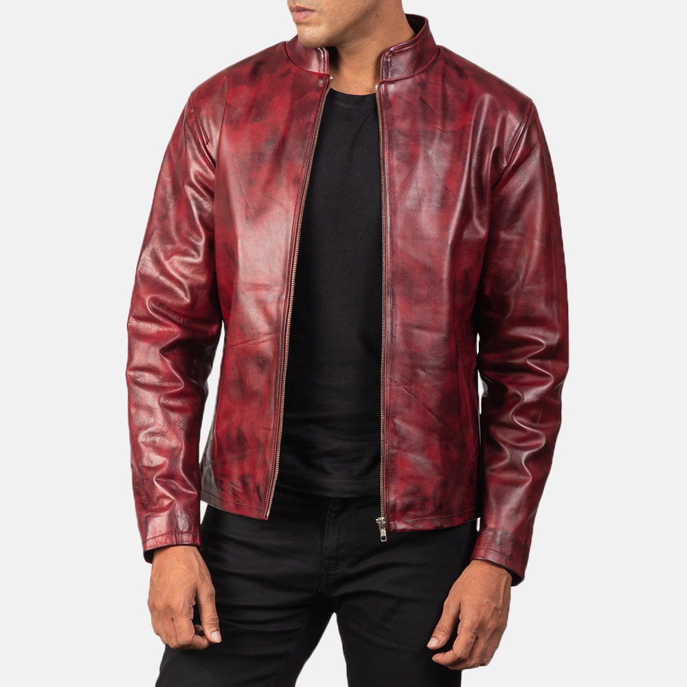 
Alex جاكيت بايكر جلد طبيعي رجالي – alternate product view 4