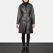 
Alexis أسود Single Breasted معطف جلد فاخر نسائي in Black Cowhide Leather - عرض أمامي وقَصّة مفصلة أنيقة | شراء أونلاين عبر المتجر الرسمي
