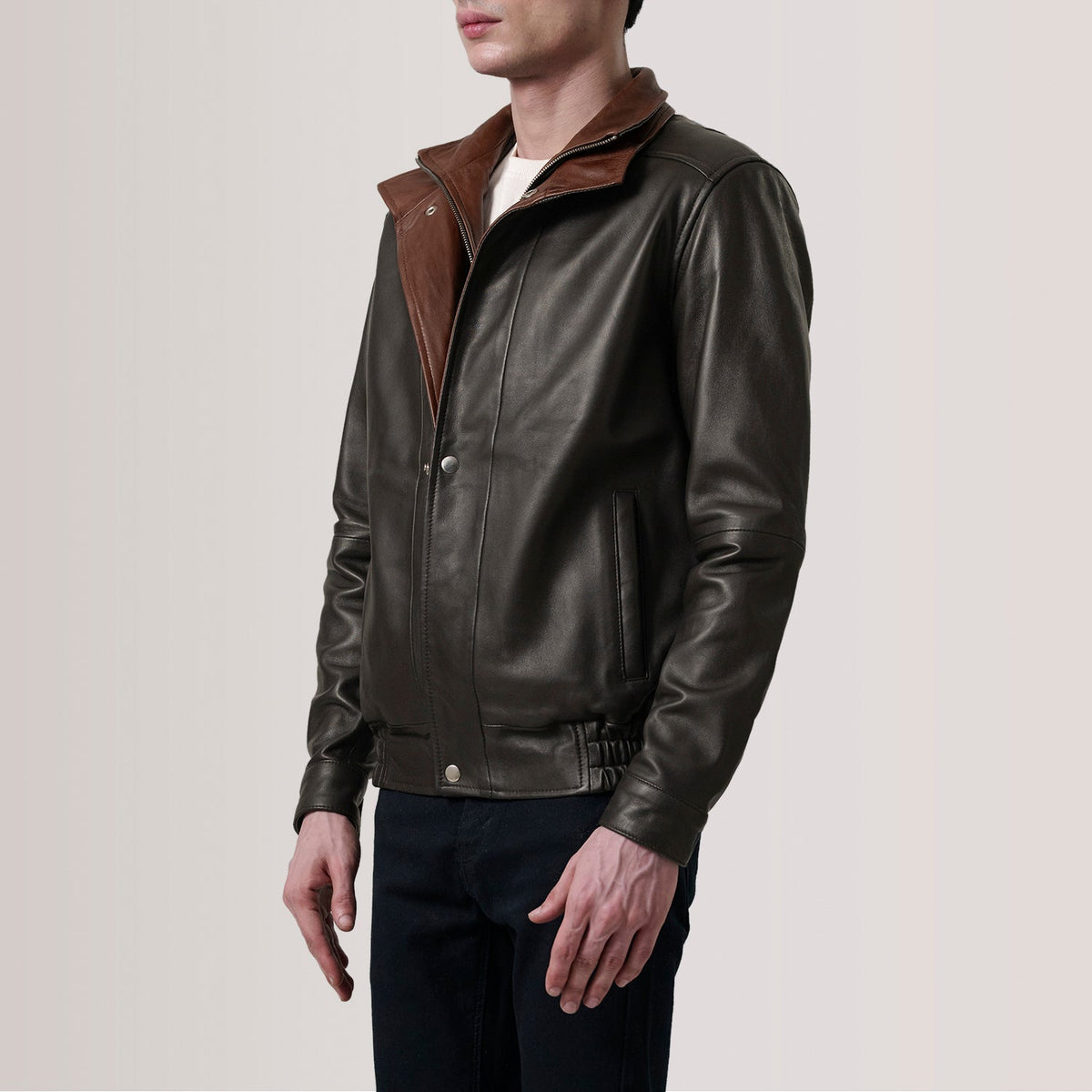 Alfred جاكيت بومبر جلد رجالي – alternate product view 3