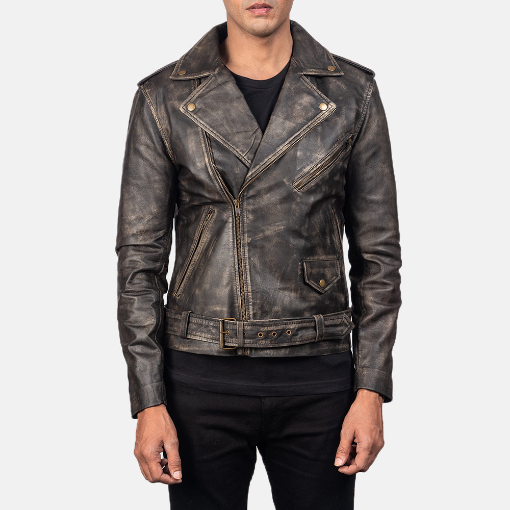 
Allaric Alley جاكيت بايكر جلد طبيعي رجالي – alternate product view 1