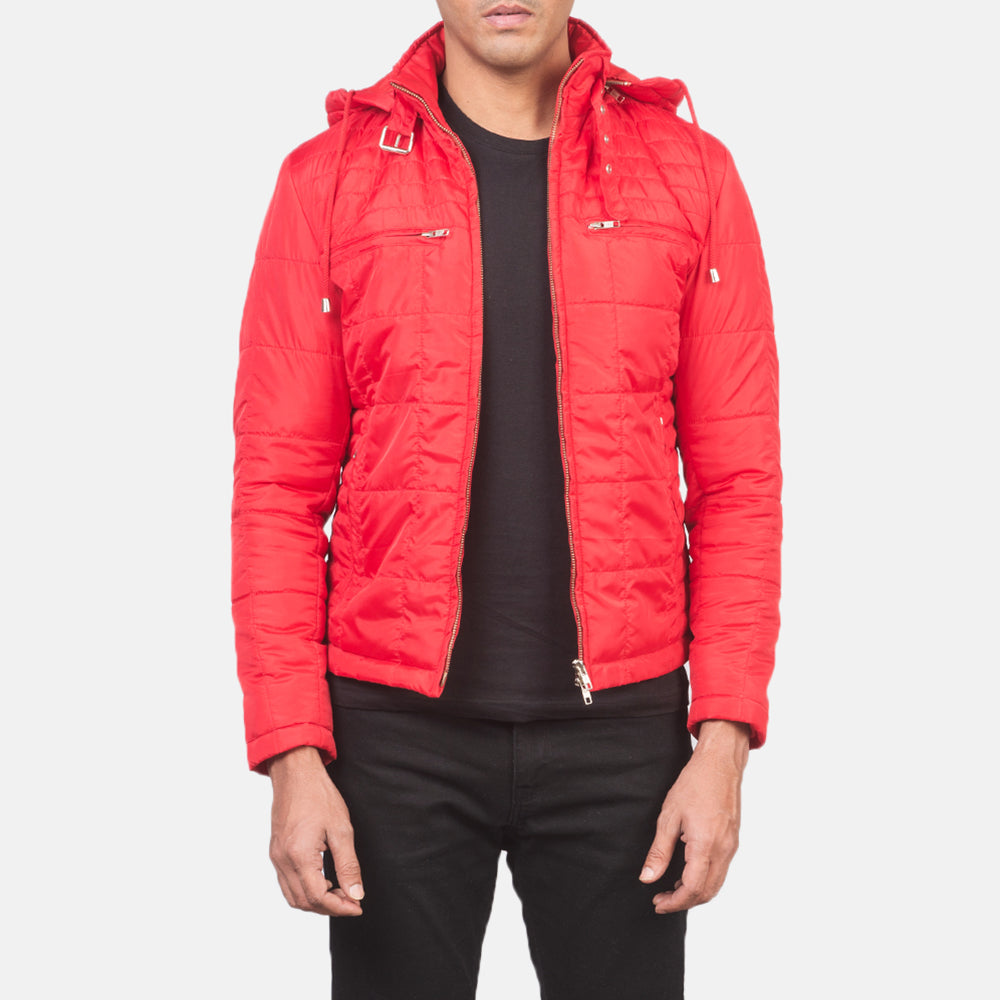 
Alps Quilted Red Windbreaker Jacket in Red Nylon - عرض أمامي وقَصّة مفصلة أنيقة | شراء أونلاين عبر المتجر الرسمي