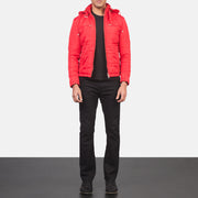 
Alps Quilted Red Windbreaker Jacket - عرض جانبي يوضح قَصّة الأكمام المريحة