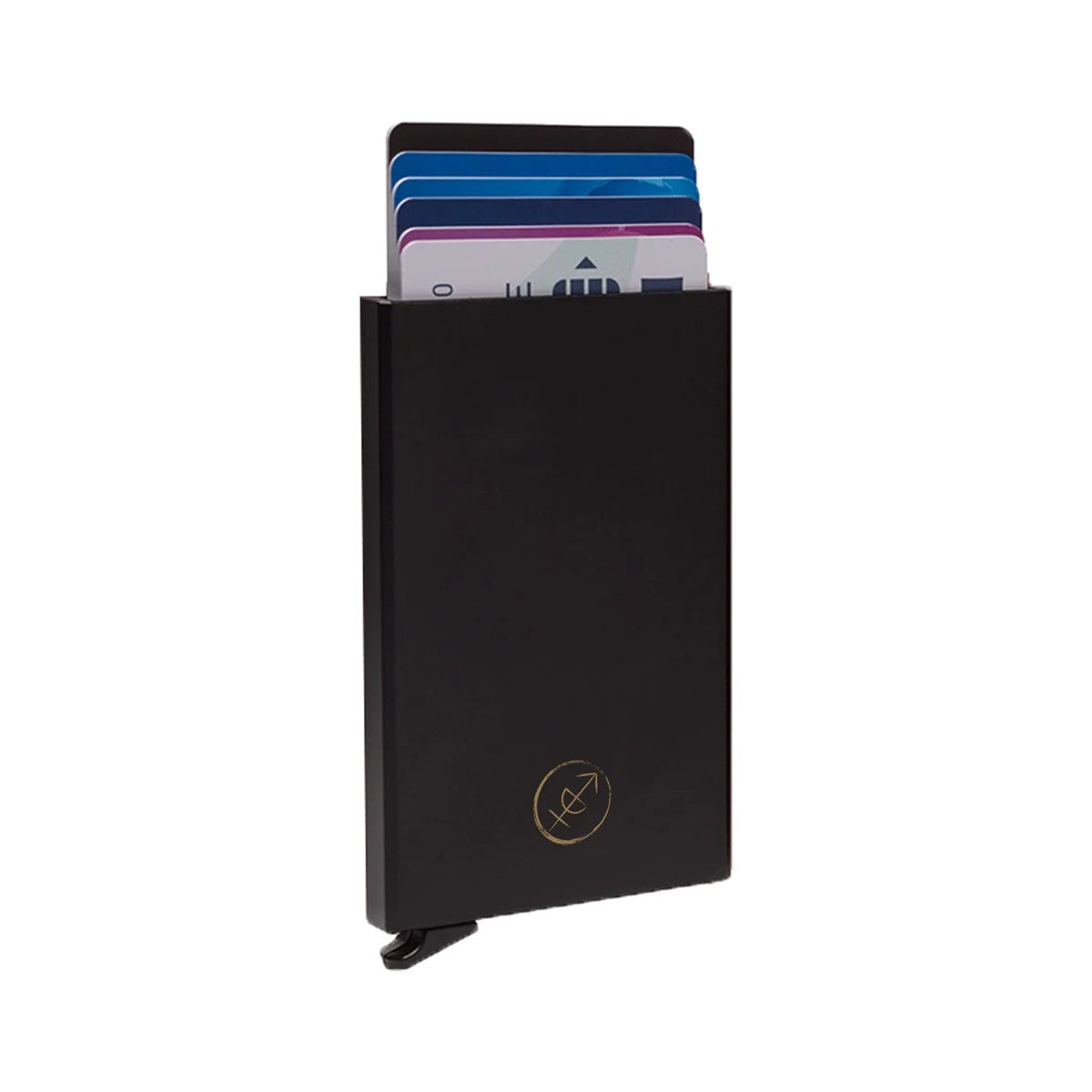 Aluminium Card Holder نسائي in Classic 100% Full-Grain Leather - Full Exterior Front Profile View | Buy Online