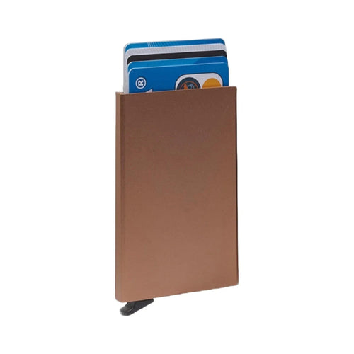 Classic 100% Full-Grain Leather Card Holder - Rear Perspective Showing Reinforced Leather Straps & Stitching
