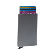 Aluminium Card Holder نسائي - Structured Side Profile Showing Gusset Depth &amp; Expansion Capacity