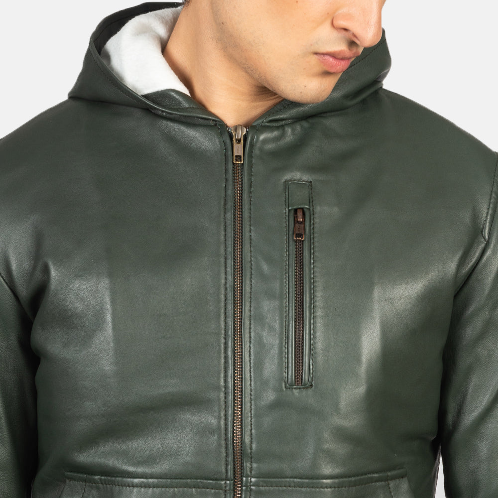 Baston جاكيت بومبر جلد رجالي – alternate product view 6