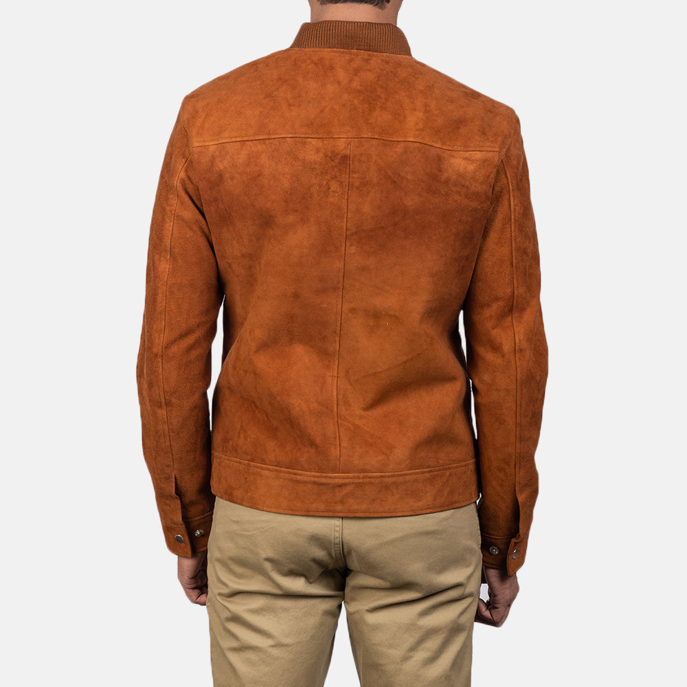 Blain بني جاكيت بومبر جلد رجالي – alternate product view 5