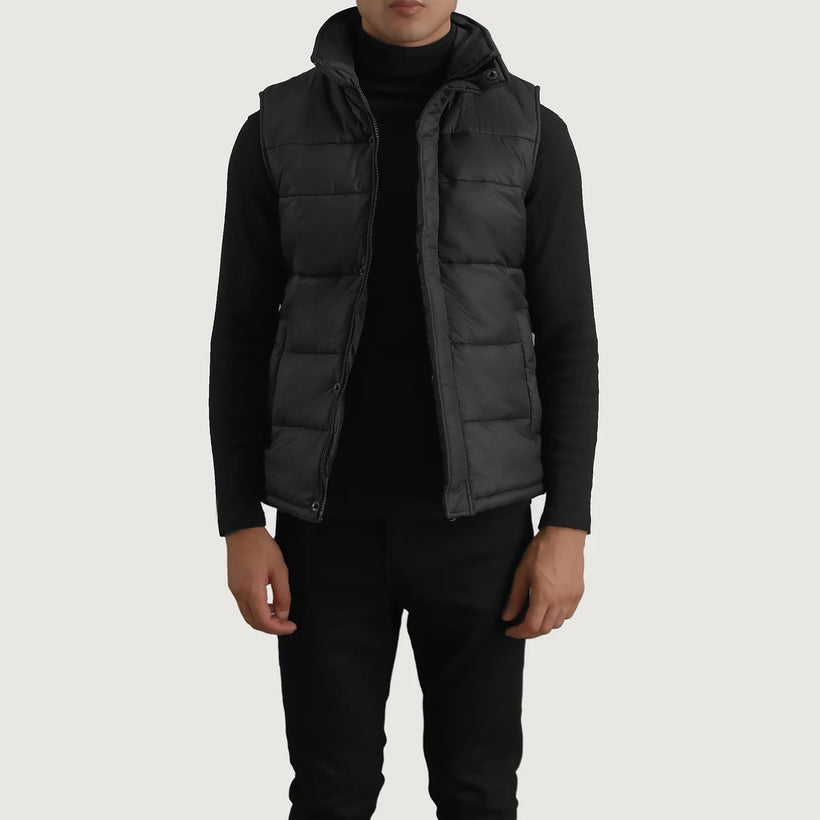 Bryan أسود Puffer Vest رجالي