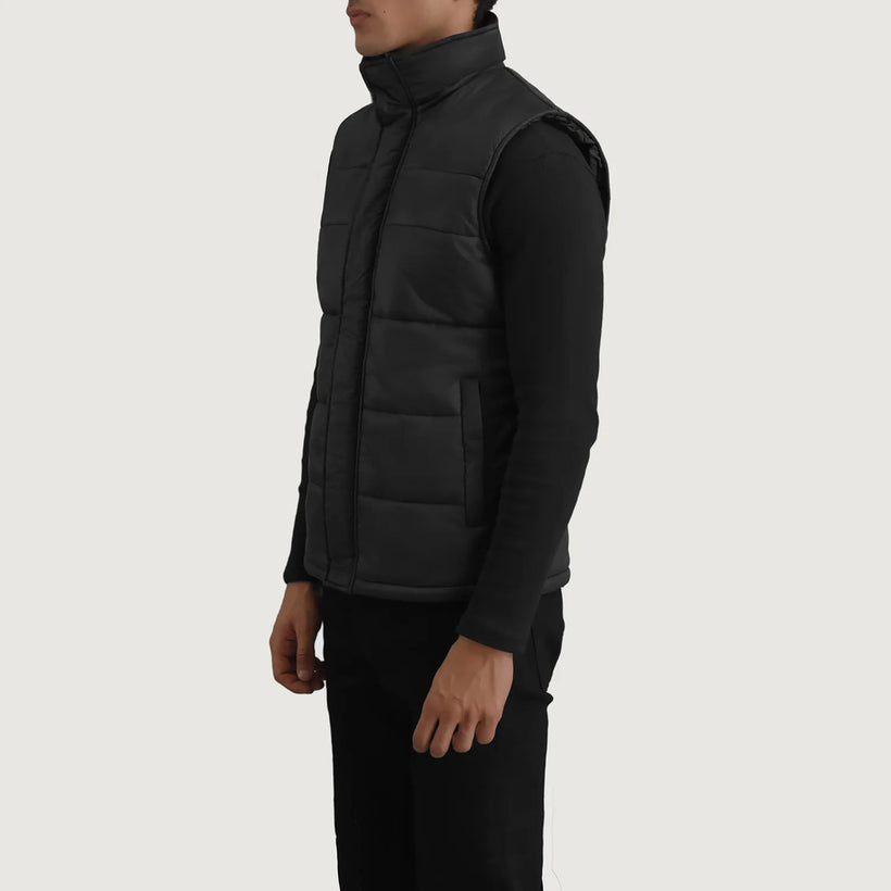 Bryan أسود Puffer Vest رجالي