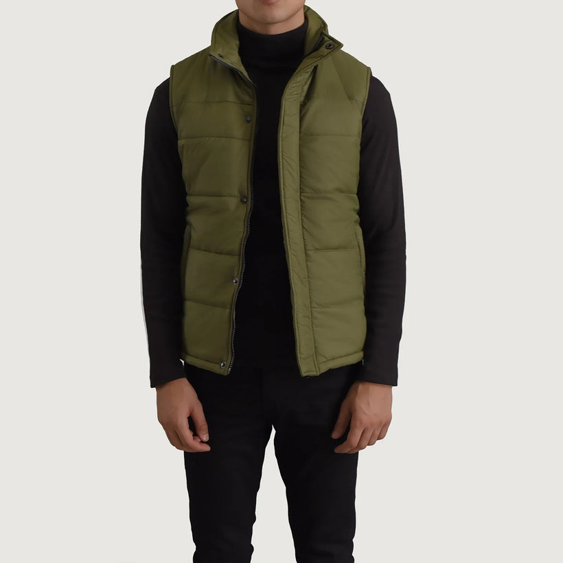 Bryan أخضر Puffer Vest رجالي