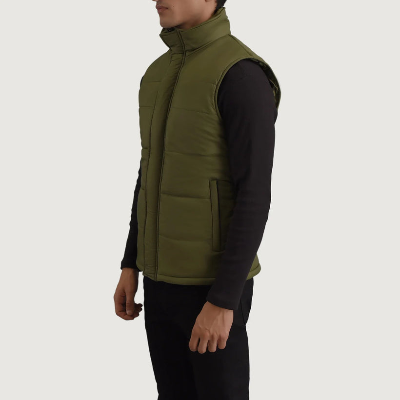 Bryan أخضر Puffer Vest رجالي
