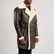 
Charles معطف جلد فاخر بني Shearling معطف جلد فاخر رجالي - Natural Daylight Drape