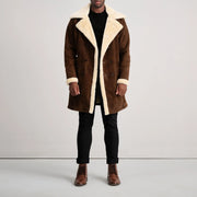 
Charles معطف جلد فاخر بني Shearling معطف جلد فاخر رجالي – alternate product view 3