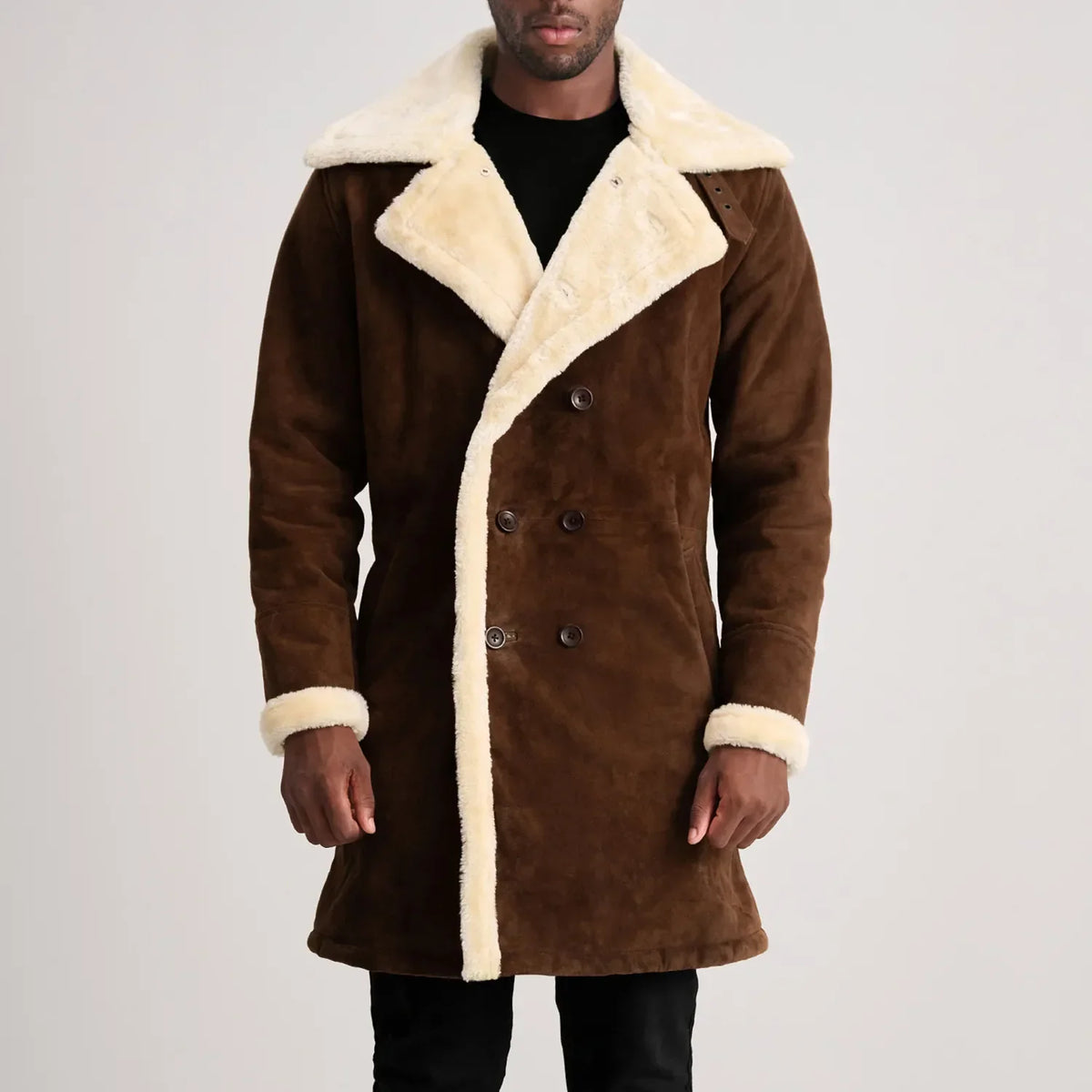 
Charles معطف جلد فاخر بني Shearling معطف جلد فاخر رجالي – alternate product view 4