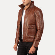 Columbus جاكيت بومبر جلد رجالي – alternate product view 2