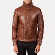 Columbus جاكيت بومبر جلد رجالي – alternate product view 3