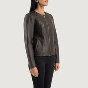 Elixir Collarless جاكيت جلد نسائي – alternate product view 2