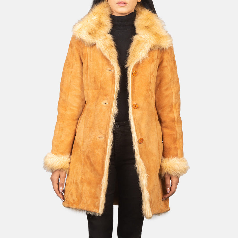 Erica Shearling معطف جلد فاخر نسائي