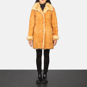 
Erica Shearling معطف جلد فاخر نسائي - عرض جانبي يوضح قَصّة الأكمام المريحة