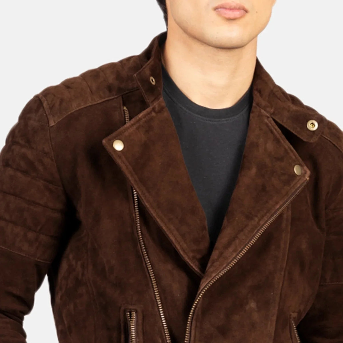 Faisor Mocha جاكيت بايكر جلد رجالي – alternate product view 6