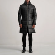 
Floyd Tan Hooded Leather Puffer Coat - عرض جانبي يوضح قَصّة الأكمام المريحة