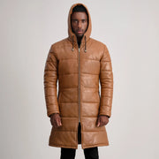 
Floyd معطف جلد فاخر بيج تان Puffer جاكيت جلد رجالي – alternate product view 4