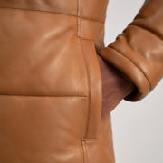 
Floyd معطف جلد فاخر بيج تان Puffer جاكيت جلد رجالي – alternate product view 6