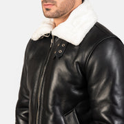 Francis B-3 أسود جاكيت بومبر جلد رجالي – alternate product view 6