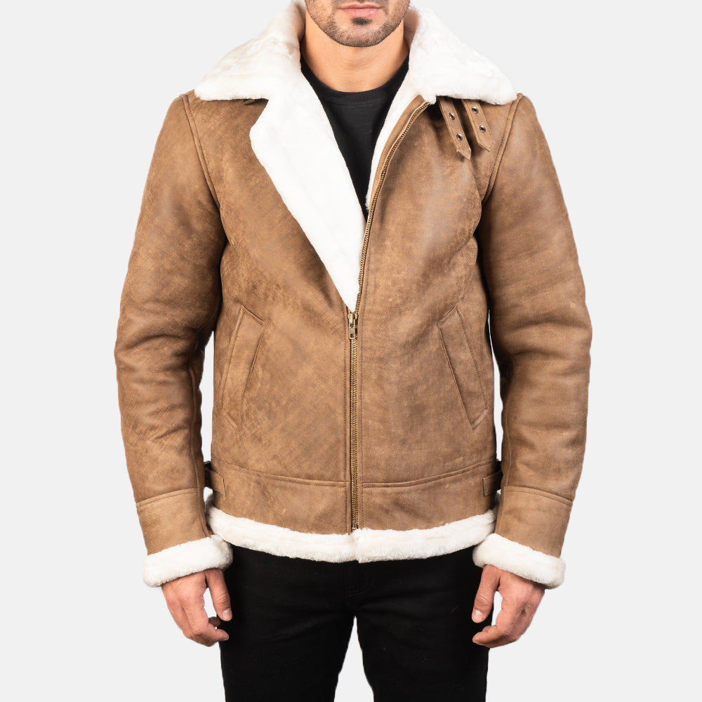 Francis B-3 أسود جاكيت بومبر جلد رجالي – alternate product view 1