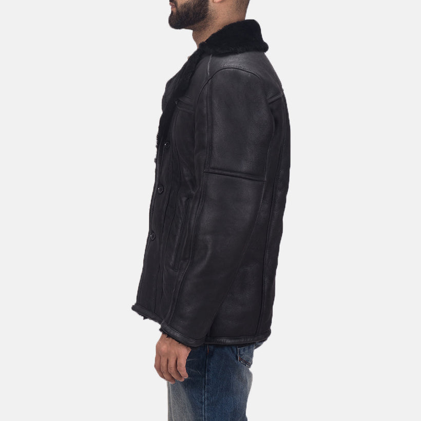 Furcliff Double Face Shearling معطف جلد فاخر رجالي