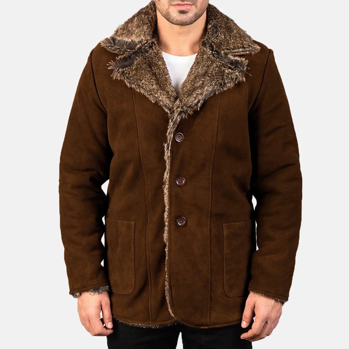 Furlong معطف جلد Beige معطف جلد رجالي – alternate product view 4