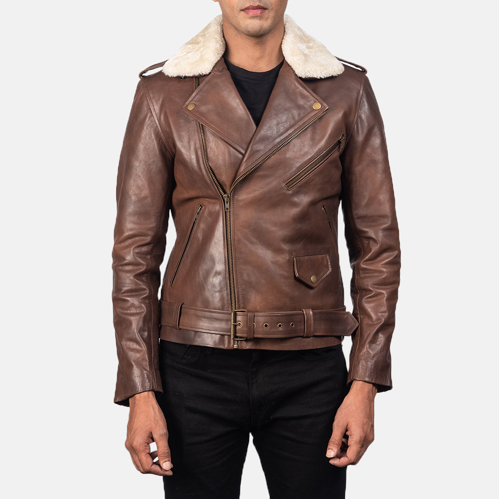 Furton جاكيت بايكر جلد رجالي – alternate product view 3