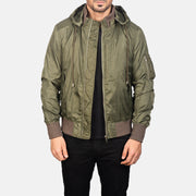
Hanklin Ma-1 Green Hooded Bomber Jacket in Green Nylon - عرض أمامي وقَصّة مفصلة أنيقة | شراء أونلاين عبر المتجر الرسمي