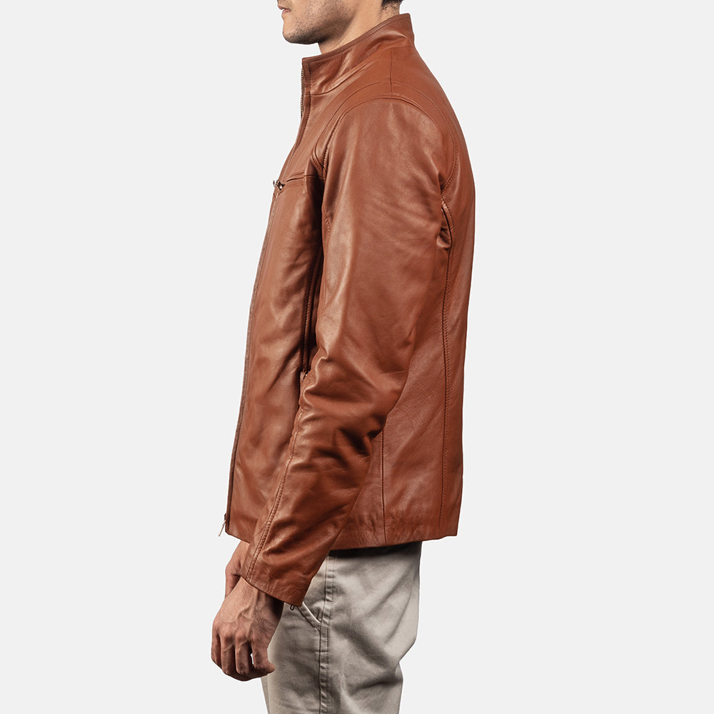 Ionic جاكيت بايكر جلد رجالي – alternate product view 5