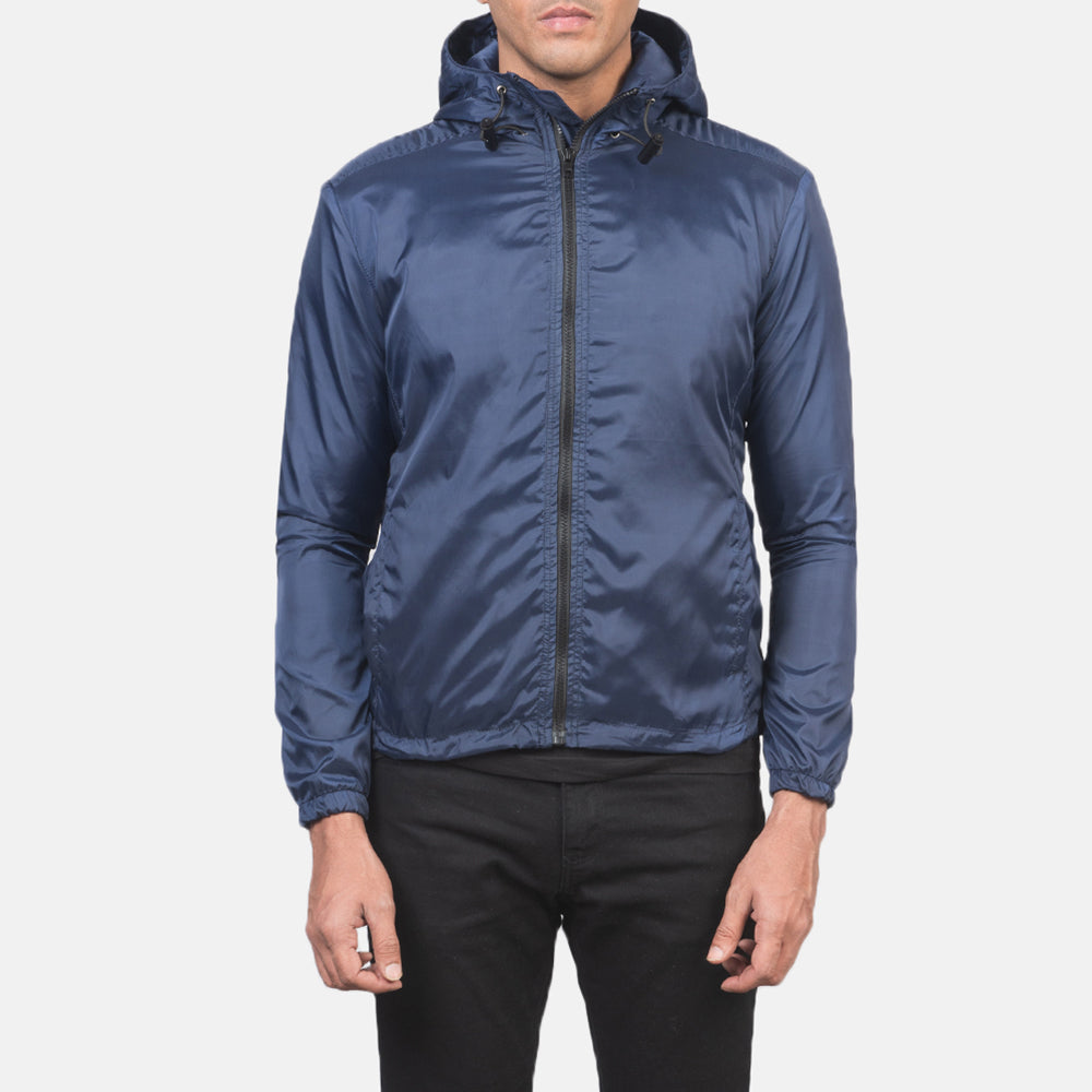 
Jimmy أزرق Hooded Windbreaker جاكيت جلد رجالي - عرض أمامي وقَصّة مفصلة أنيقة | شراء أونلاين عبر المتجر الرسمي