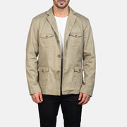 
Kajetan Beige Safari جاكيت جلد رجالي in Beige Poly-Cotton - عرض أمامي وقَصّة مفصلة أنيقة | شراء أونلاين عبر المتجر الرسمي