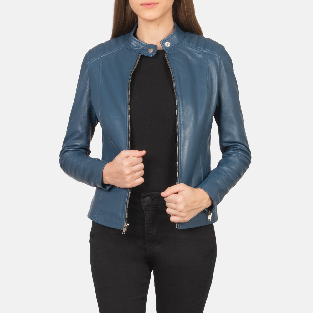 Kelsee جاكيت بايكر جلد نسائي – alternate product view 1