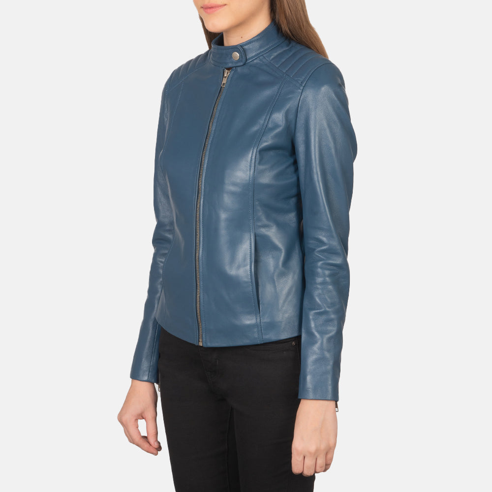 Kelsee جاكيت بايكر جلد نسائي – alternate product view 2