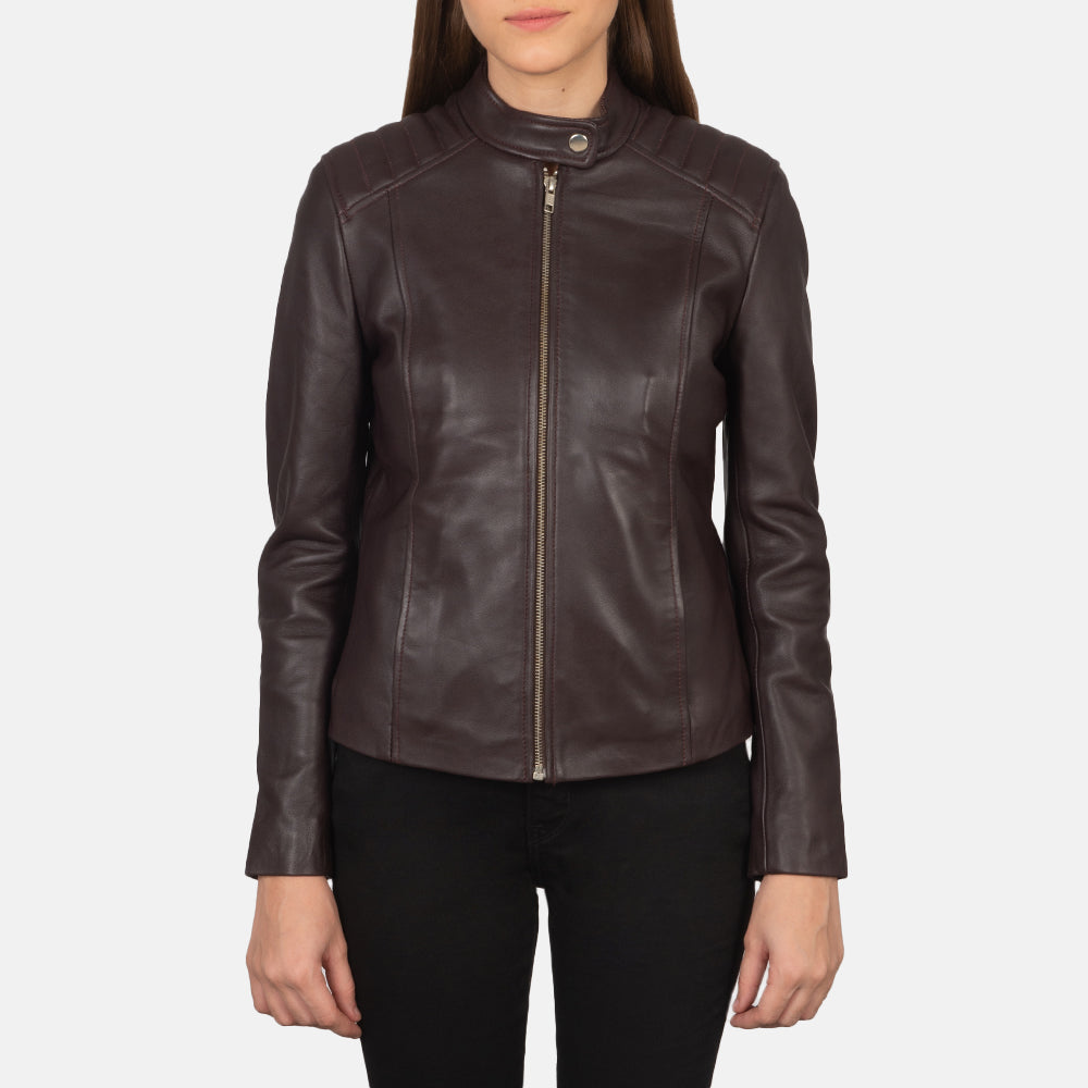 Kelsee جاكيت بايكر جلد نسائي – alternate product view 4