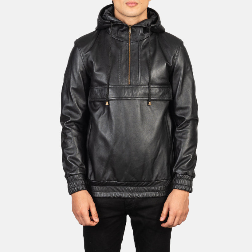 Kenton Hooded جاكيت جلد رجالي