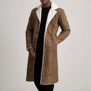 
Kolby Distressed Brown Shearling Long Coat in Distressed Brown Sheepskin Snuffed - عرض أمامي وقَصّة مفصلة أنيقة | شراء أونلاين عبر المتجر الرسمي