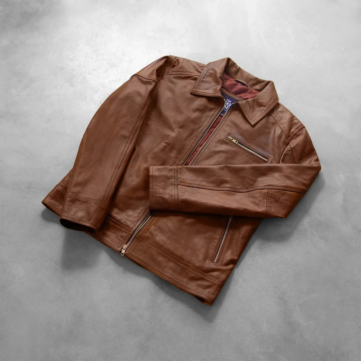Lavendard جاكيت بايكر جلد رجالي – alternate product view 7